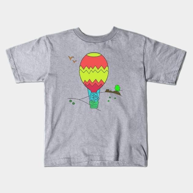 air balloons Kids T-Shirt by Yeni